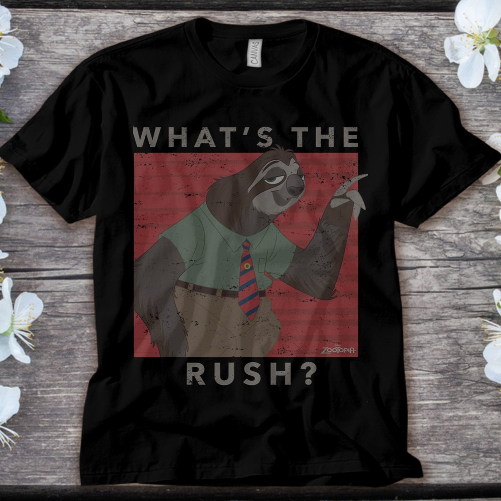 Disney Zootopia Flash What's The Rush T-Shirt Unisex Adult T-shirt Kid Shirt